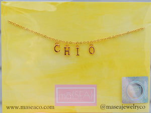 Chi Omega CHI O Mini Sorority Letter Necklace