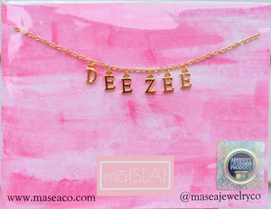 Delta Zeta DEE ZEE Mini Sorority Letter Necklace