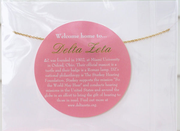 Delta Zeta Mini Sorority Letter Necklace