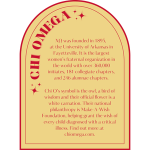 Chi Omega CHIO Sorority Arch Shaped Sticker