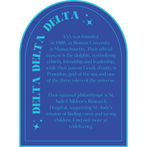 Delta Delta Delta TRIDELTA Sorority Arch Shaped Sticker
