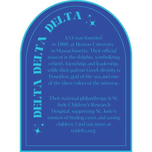 Delta Delta Delta TRIDELTA Sorority Arch Shaped Sticker