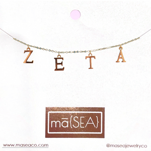 MORE SORORITIES AVAILABLE! Sorority Large Letter Necklace with Arch Sticker