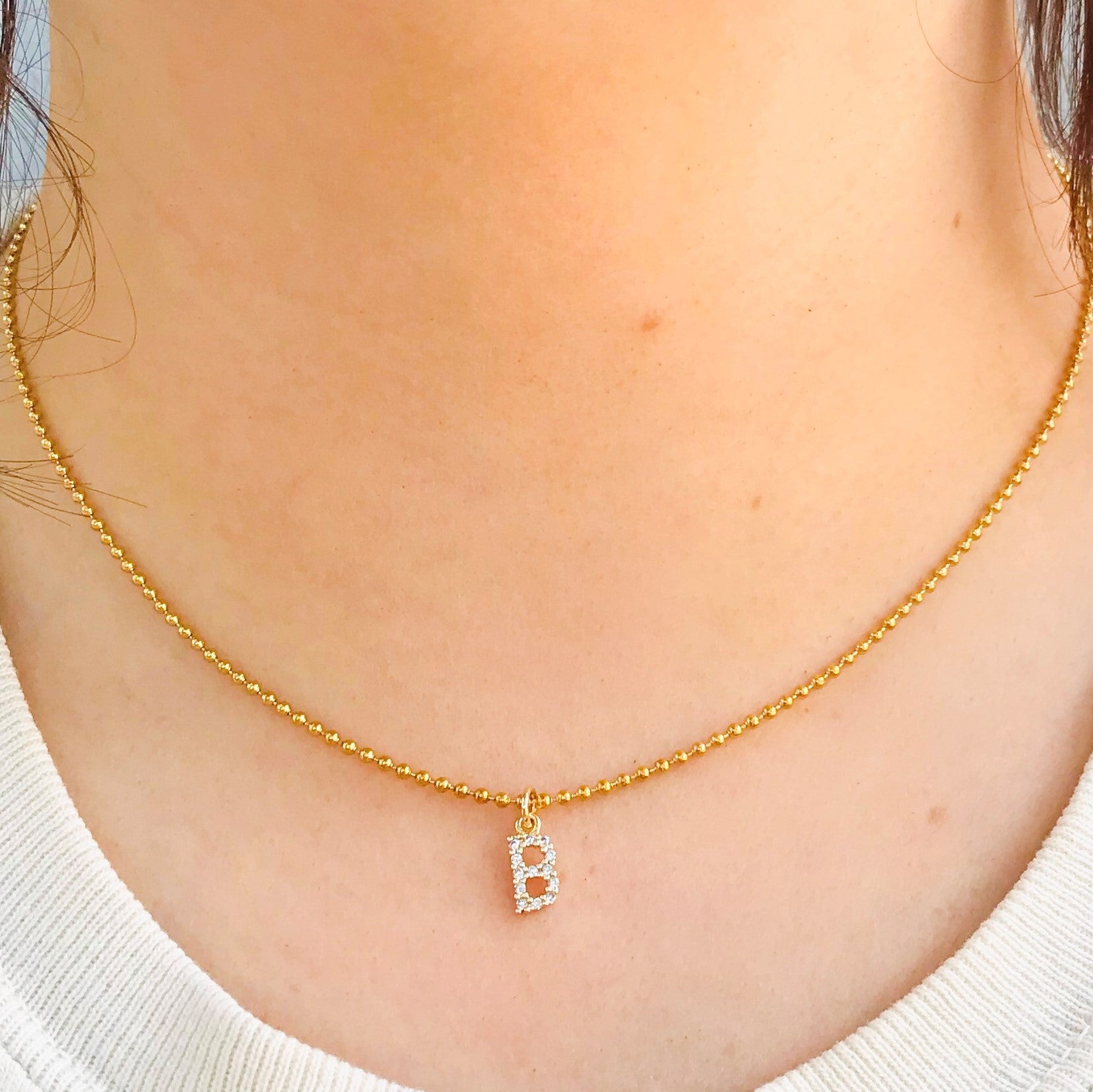Aspen Sylvia Dainty Initial Letter Necklace