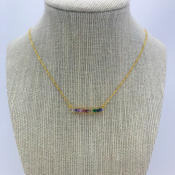 Tallulah Eden Rainbow Bar Necklace