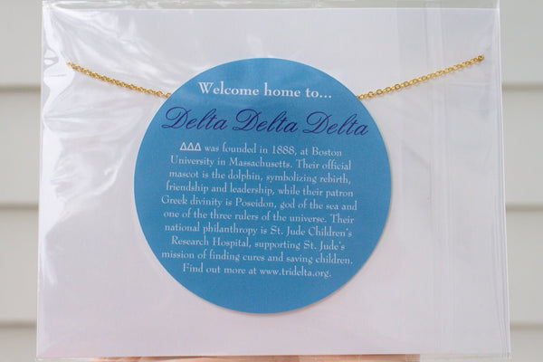 Delta Delta Delta TRI DELTA Sorority Letter Necklace