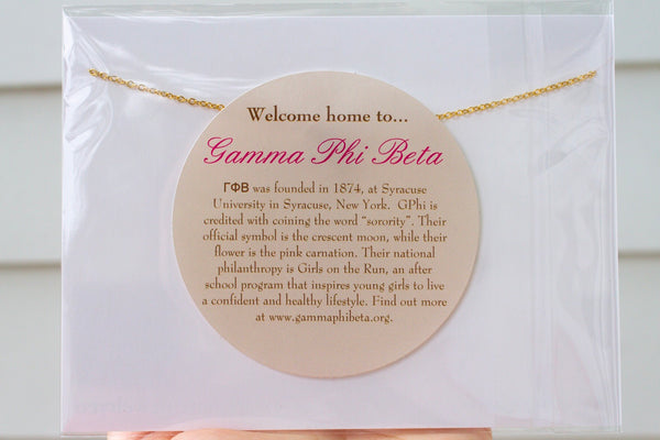 Gamma Phi Beta G PHI Sorority Letter Necklace