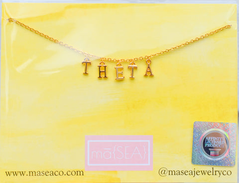Kappa Alpha Theta THETA Sorority Mini Letter Necklace