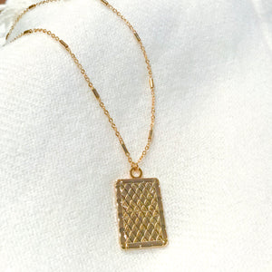 Charlize Aurora Rectangle Coin Necklace