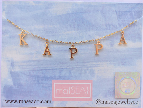 Kappa Kappa Gamma KKG Sorority Letter Necklace