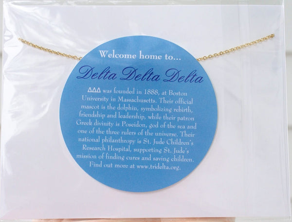 Delta Delta Delta TRI DELTA Mini Sorority Letter Necklace