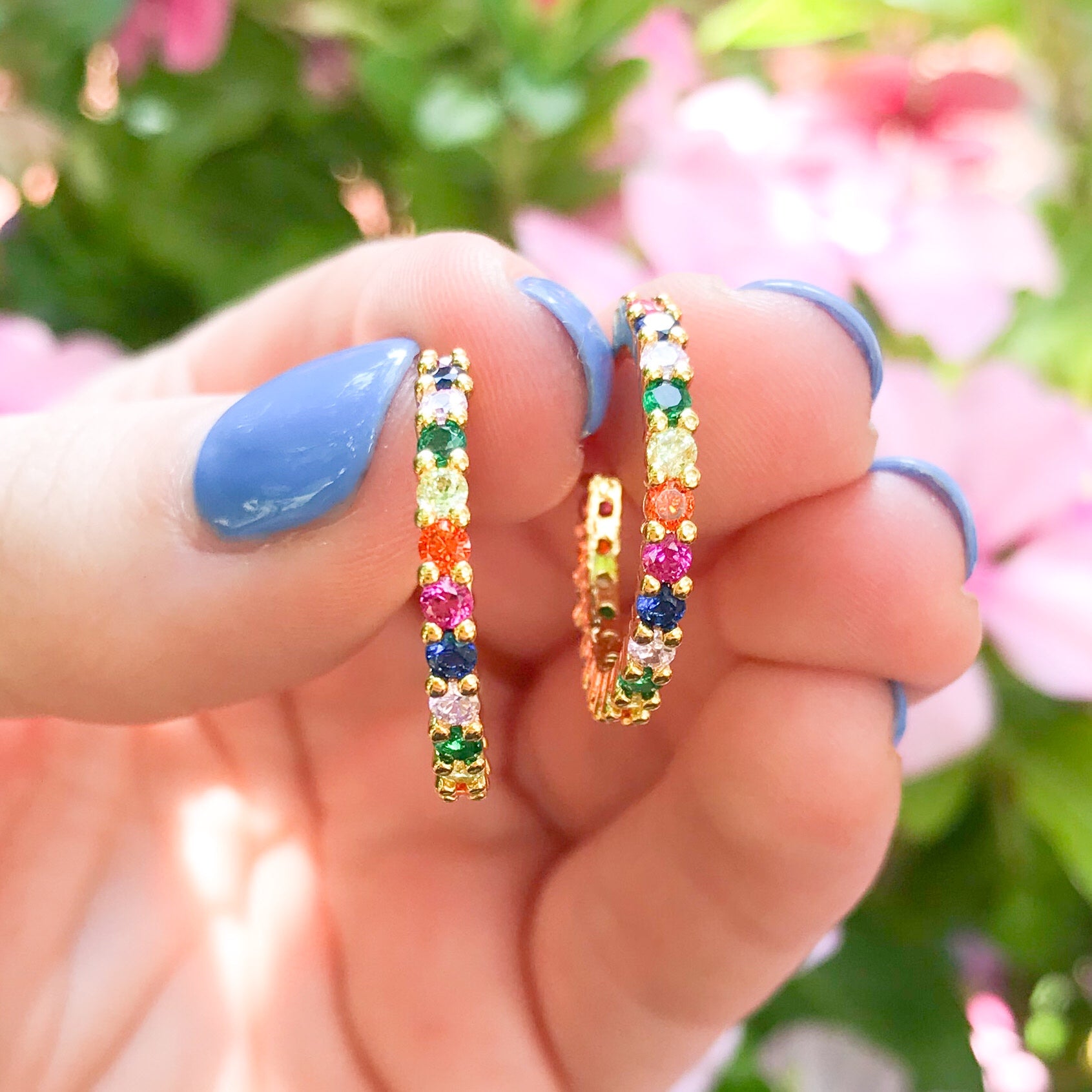 Idalia Daphne Rainbow Huggie Hoop Earrings