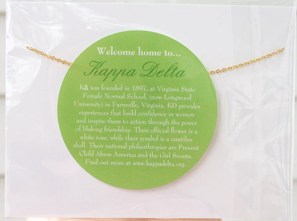 Kappa Delta Mini Sorority Letter Necklace