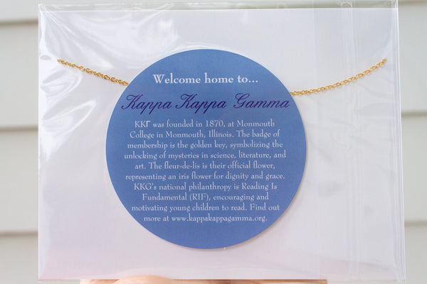 Kappa Kappa Gamma KKG Sorority Letter Necklace