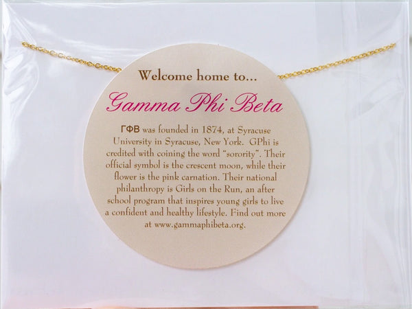Gamma Phi Beta G PHI Mini Sorority Letter Necklace