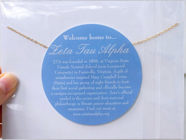 Zeta Tau Alpha ZETA Mini Sorority Letter Necklace
