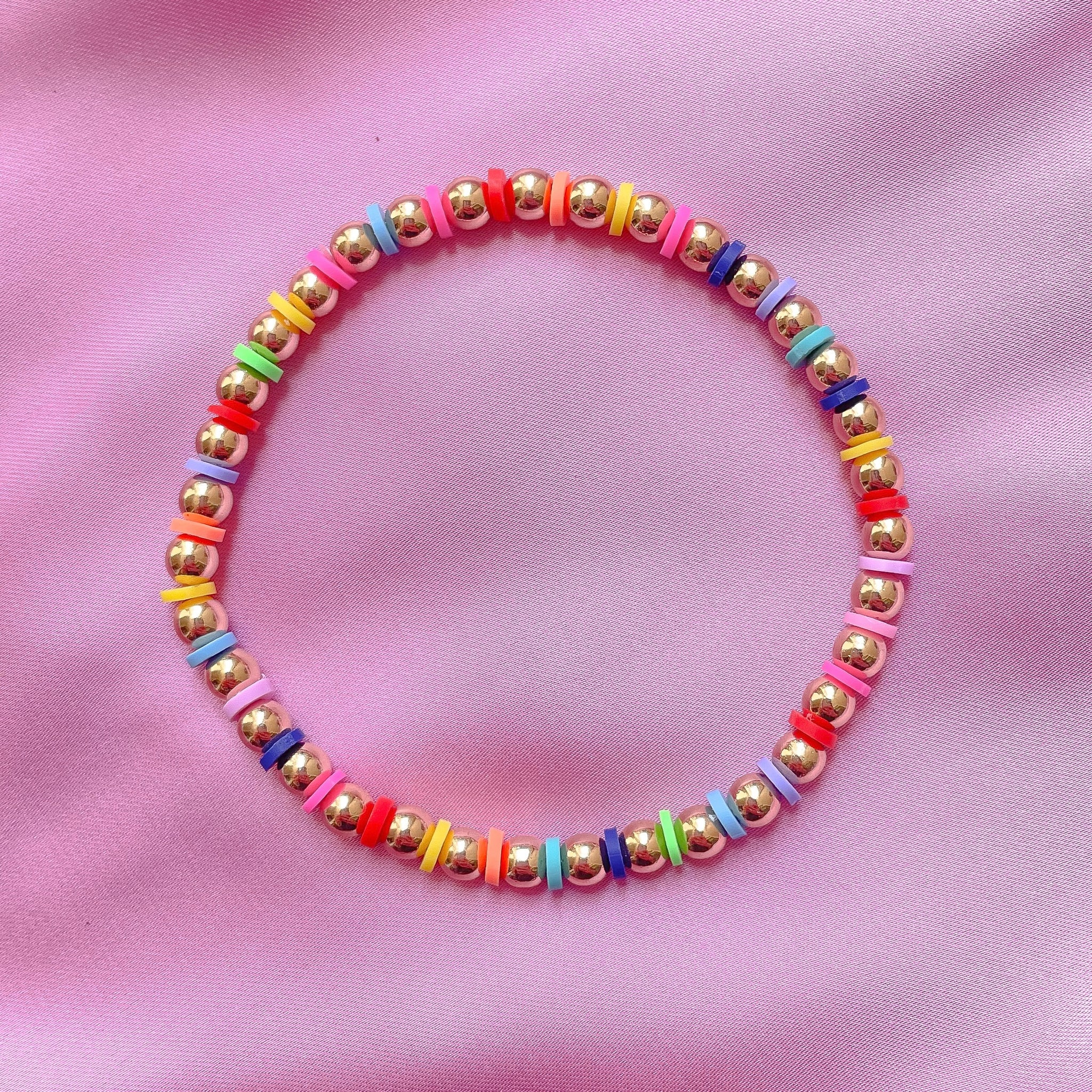 Multicolor Vinyl Beaded Bracelet