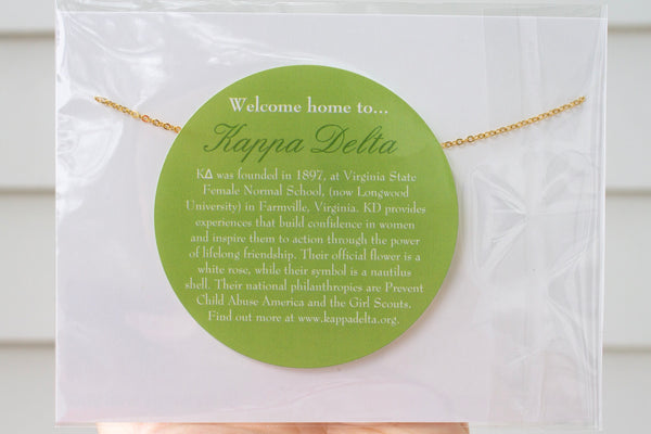 Kappa Delta KAY DEE Sorority Letter Necklace