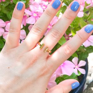 Gold Adjustable T Ring