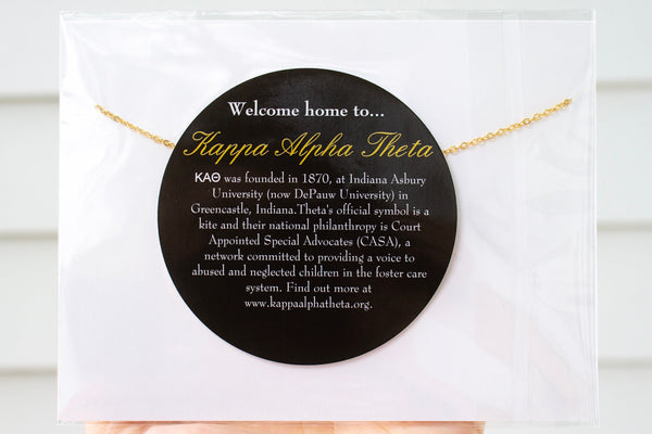 Kappa Alpha Theta THETA Sorority Mini Letter Necklace