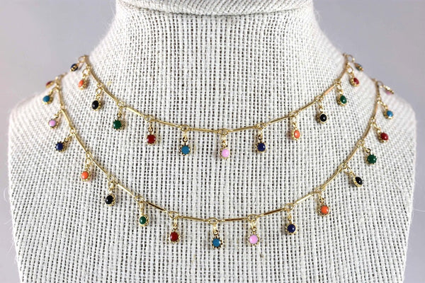 Liz Ann Double Layer Rainbow Necklace