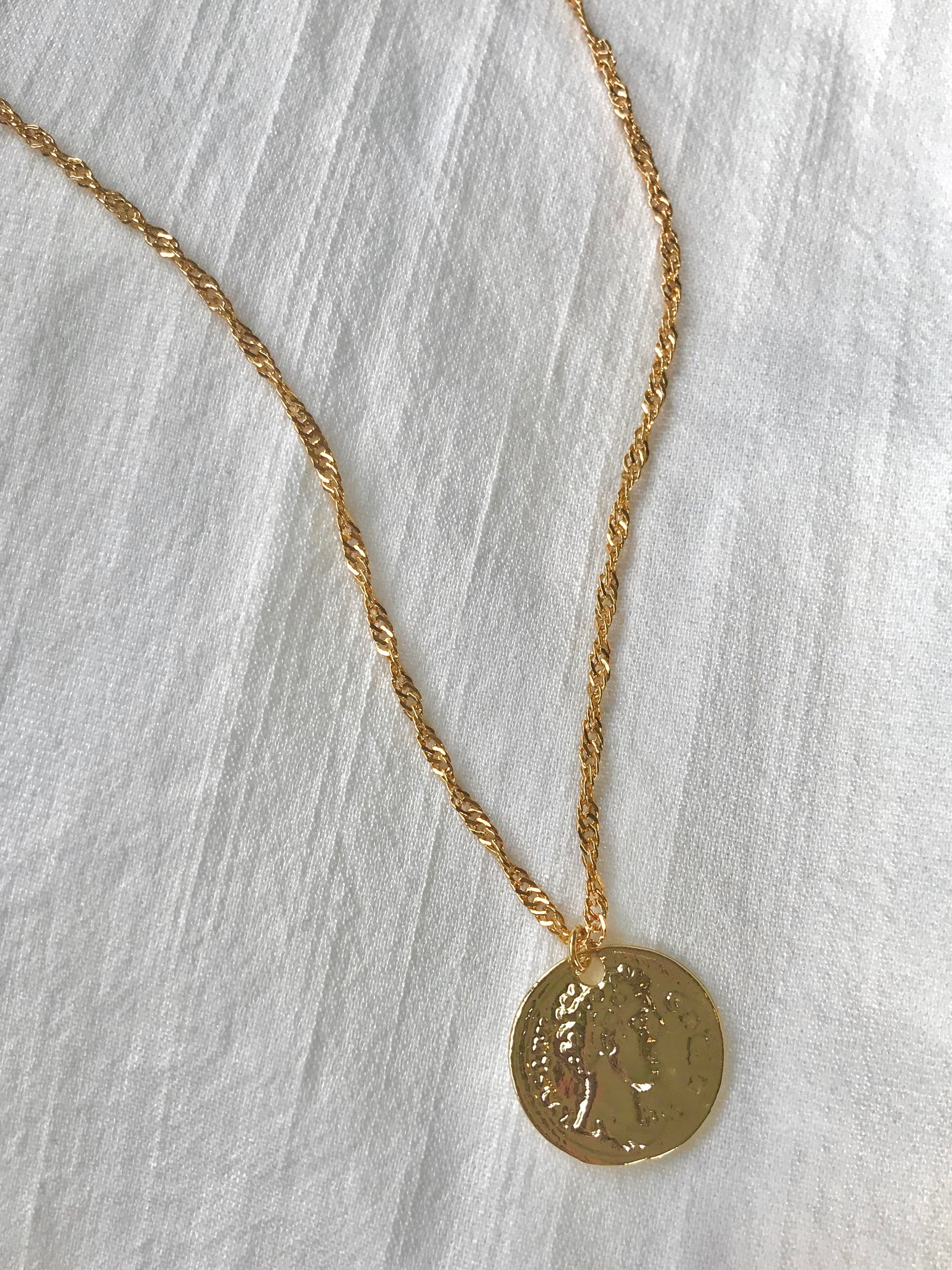 Athena Greek Coin Necklace