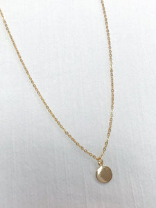 Dainty Gold Circle Tag Necklace
