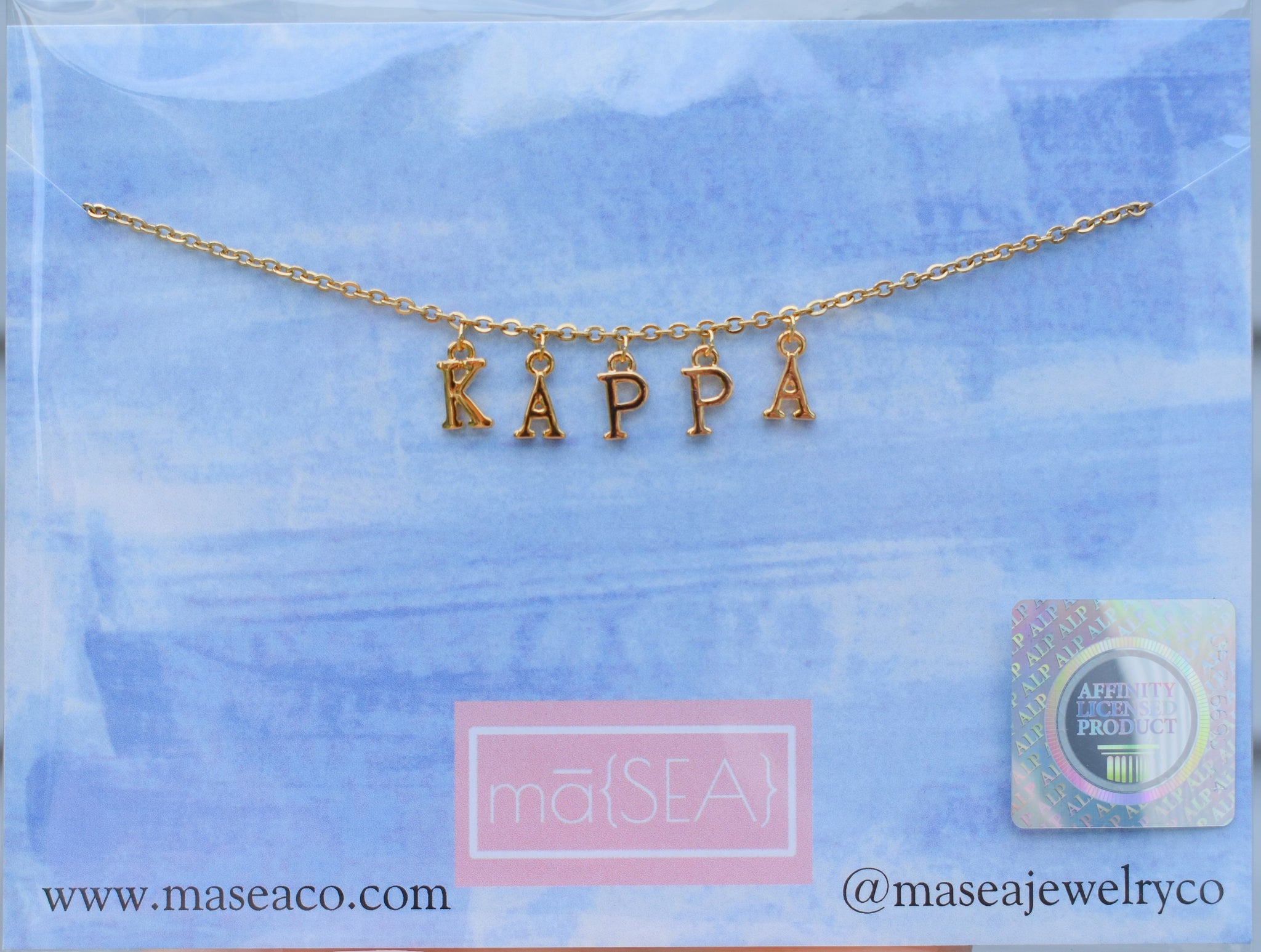 Kappa Kappa Gamma KKG Mini Sorority Letter Necklace